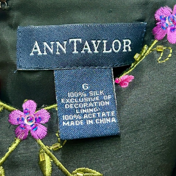 Vintage Ann Taylor Black Silk Slip Dress – Size 6 - Picture 2 of 5